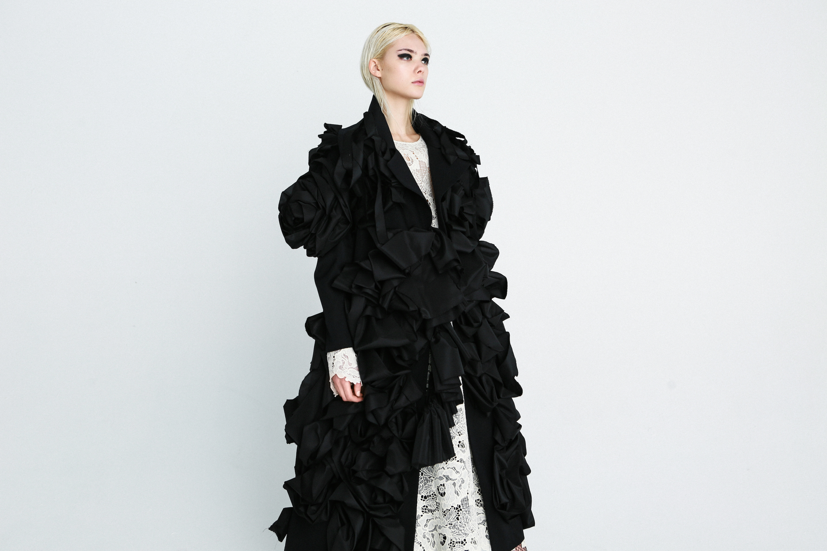 Avant-garde clothing, avant garde coat, extravagant coat, long wool coat,  fashion clothing, designer clothing, slow fashion - Diana Paukstyte